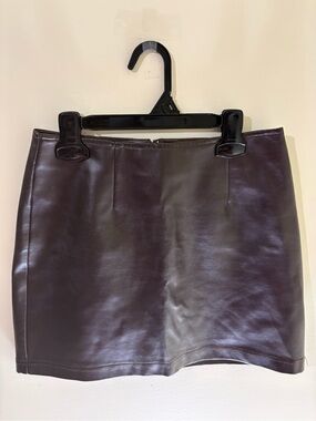 XOXO Faux Leather Mini Skirt in dark brown
